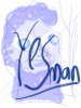 The Yes, Man! Himself by Bonfelle, blue with lettering