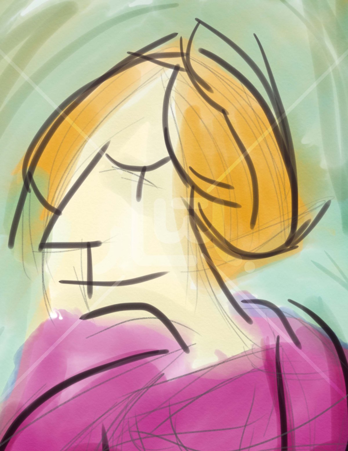 Ma., a portrait of the artist's mother in brushstrokes, by Bonfelle