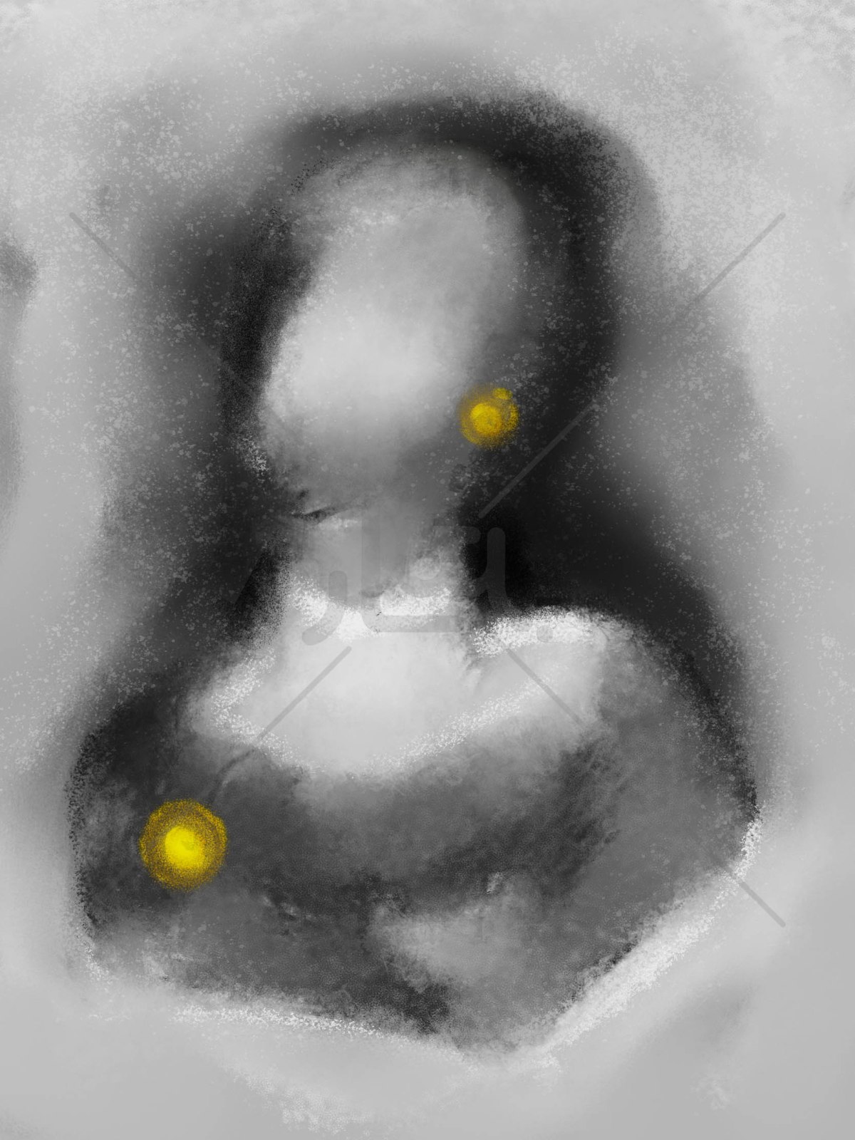The Invisibilisa by Bonfelle, faceless portrait with a glint of gold