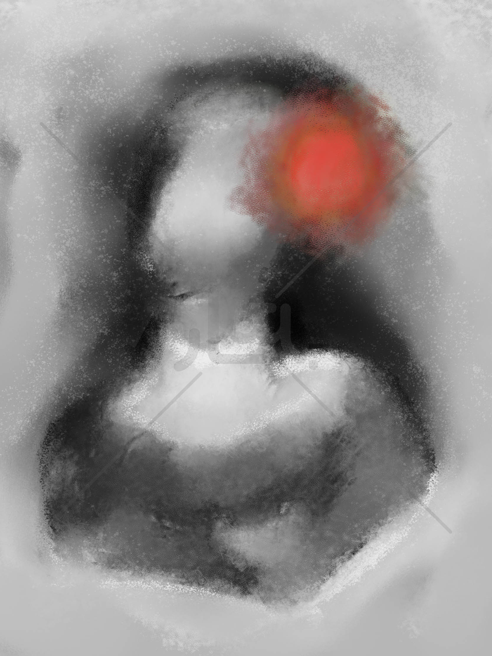 The Invisibilisa, a faceless Renaissance-style portrait, by Bonfelle