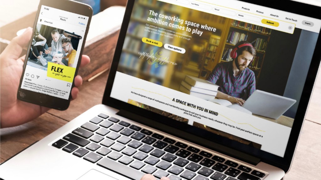 Diwan: the Diwan website on a laptop and phone, “the coworking space where ambition comes to play”, creative direction by Bashar Daas