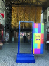 Shop Bahrain: a colourful “Join” photo frame in a souq, creative direction by Bashar Daas