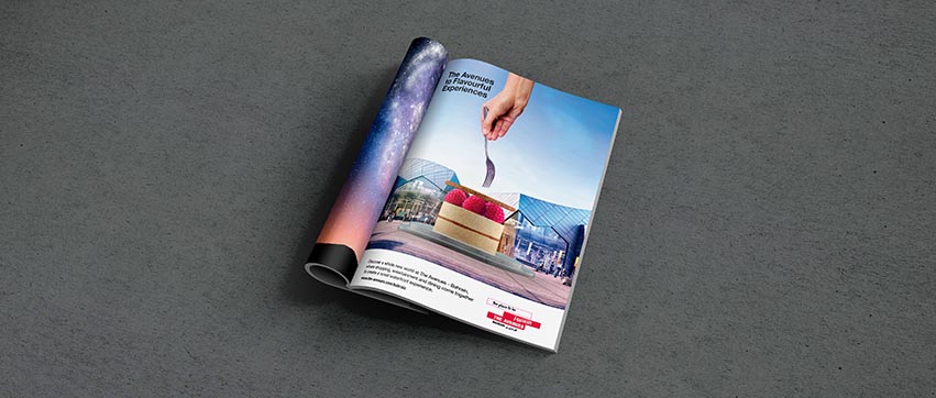 The Avenues Bahrain: the flavours visual as a magazine ad, creative direction by Bashar Daas